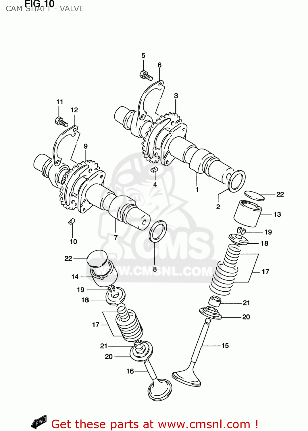 CAM SHAFT - VALVE GS500E 1999 (X) USA CANADA (E03) (E28)