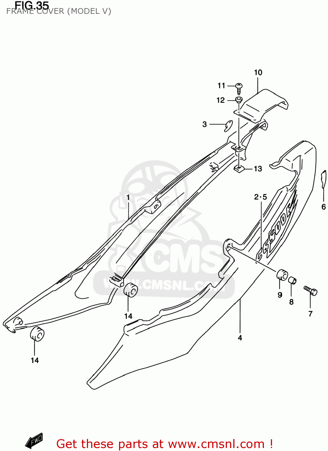 FRAME COVER (MODEL V) GS500E 1999 (X) USA CANADA (E03) (E28)
