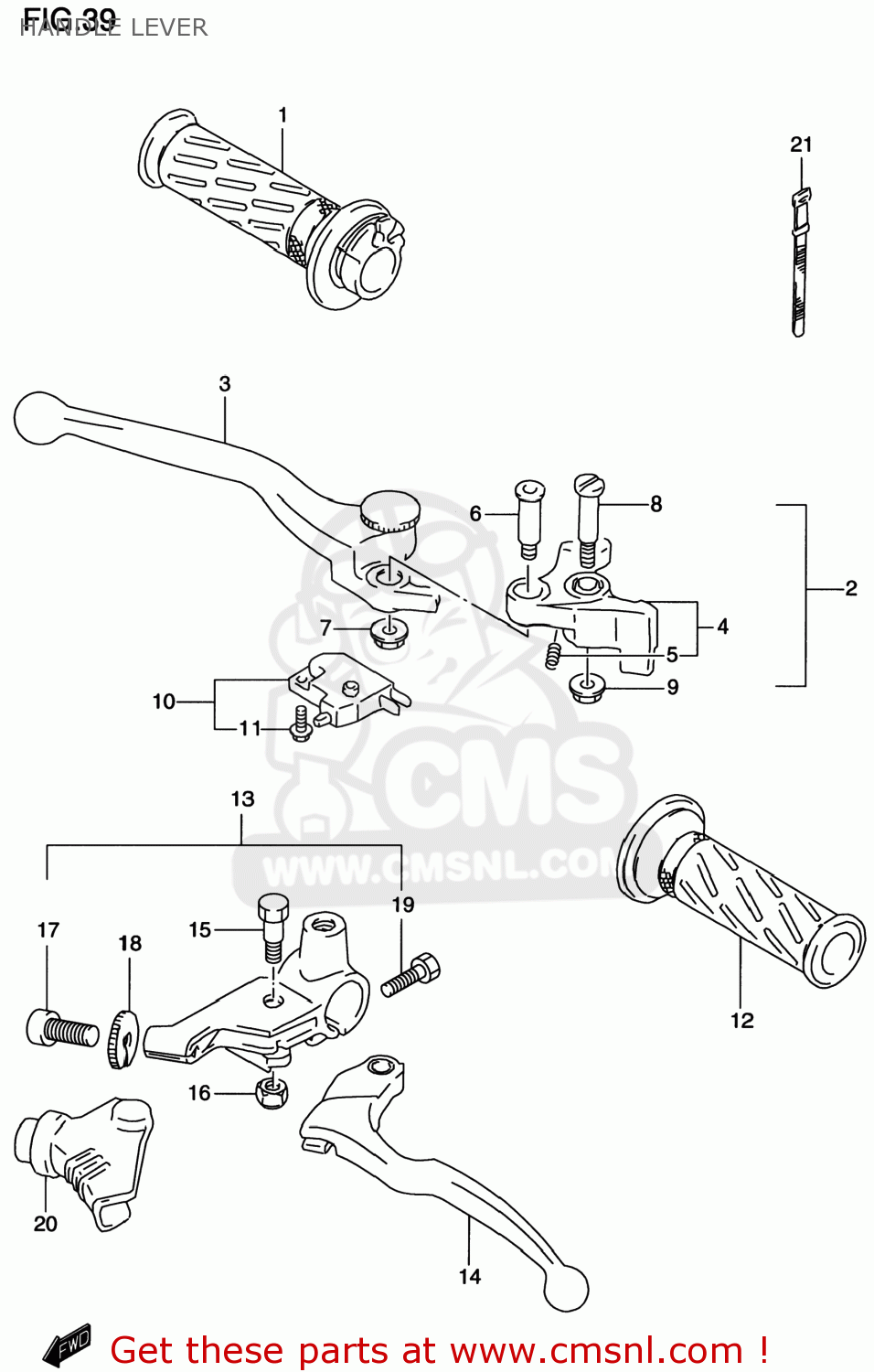 HANDLE LEVER GS500E 1999 (X) USA CANADA (E03) (E28)