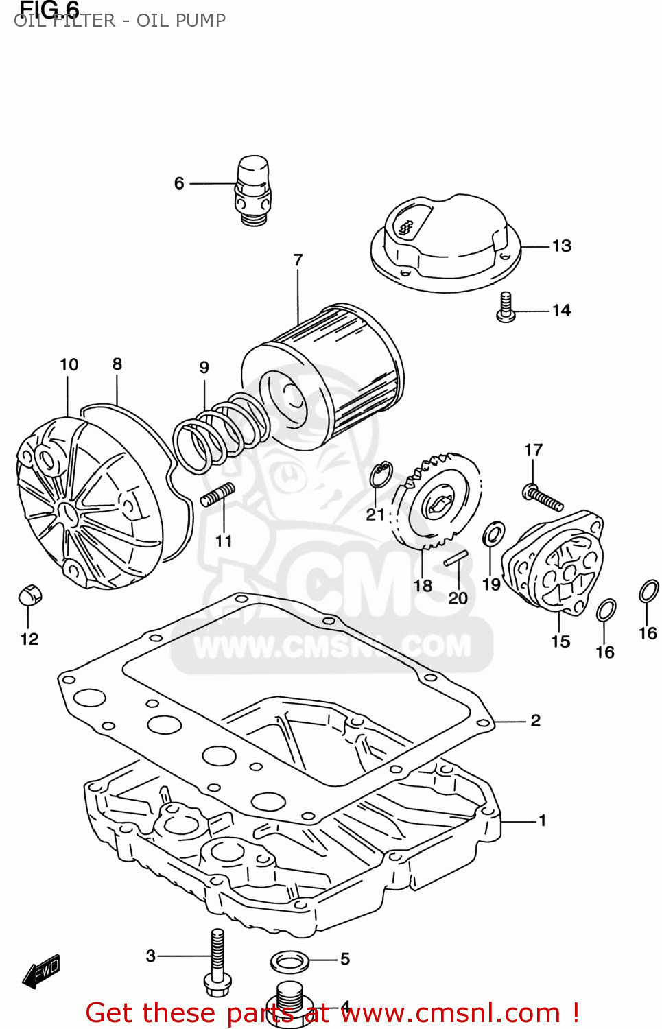 OIL FILTER - OIL PUMP GS500E 1999 (X) USA CANADA (E03) (E28)
