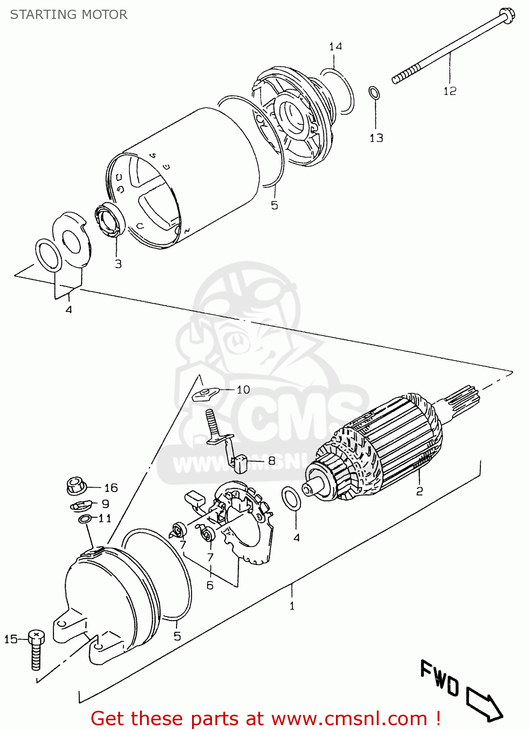 Suzuki GS500E 2000 (Y) STARTING MOTOR - buy original STARTING MOTOR