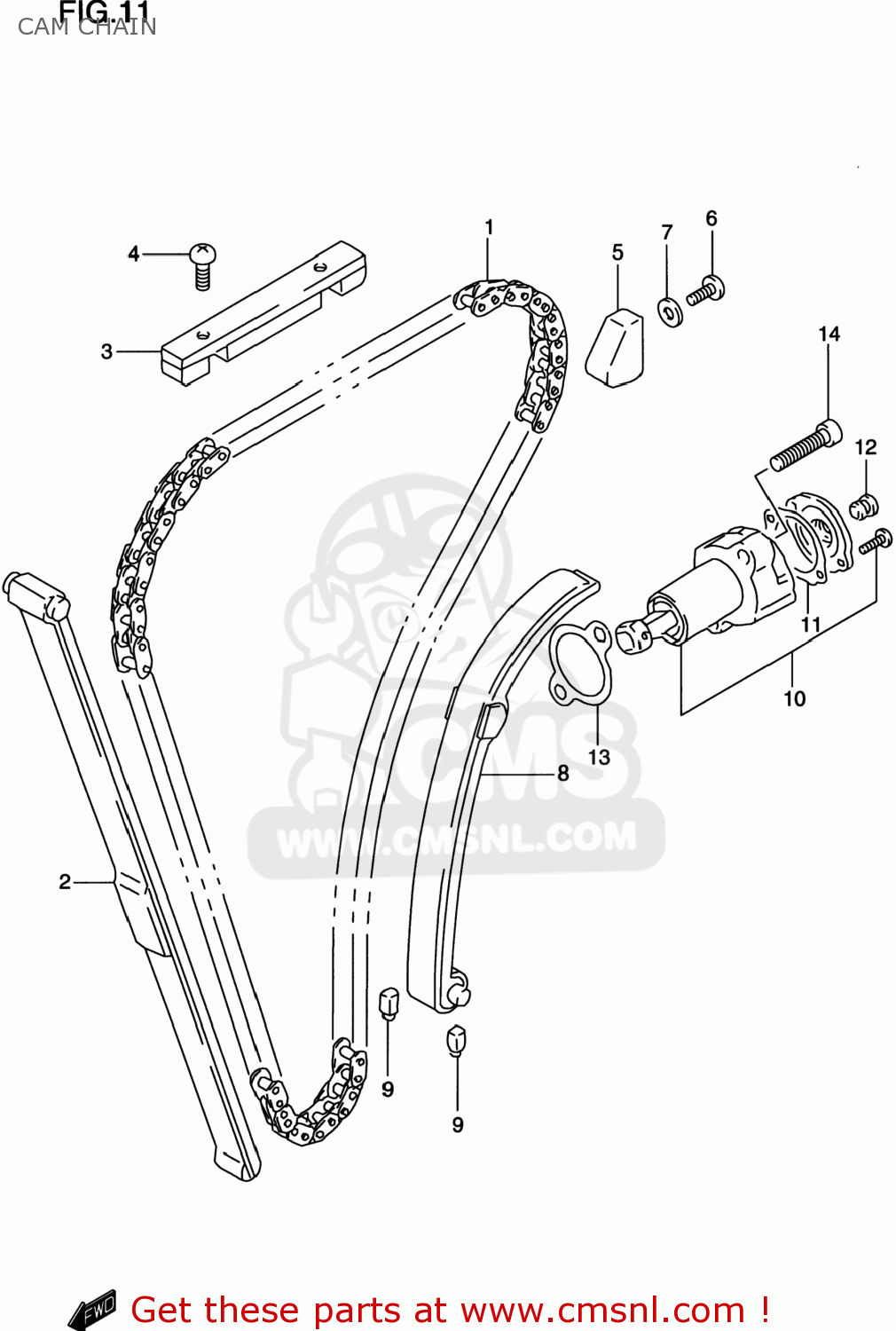 CAM CHAIN GS500E 2000 (Y) USA CANADA (E03) (E28)