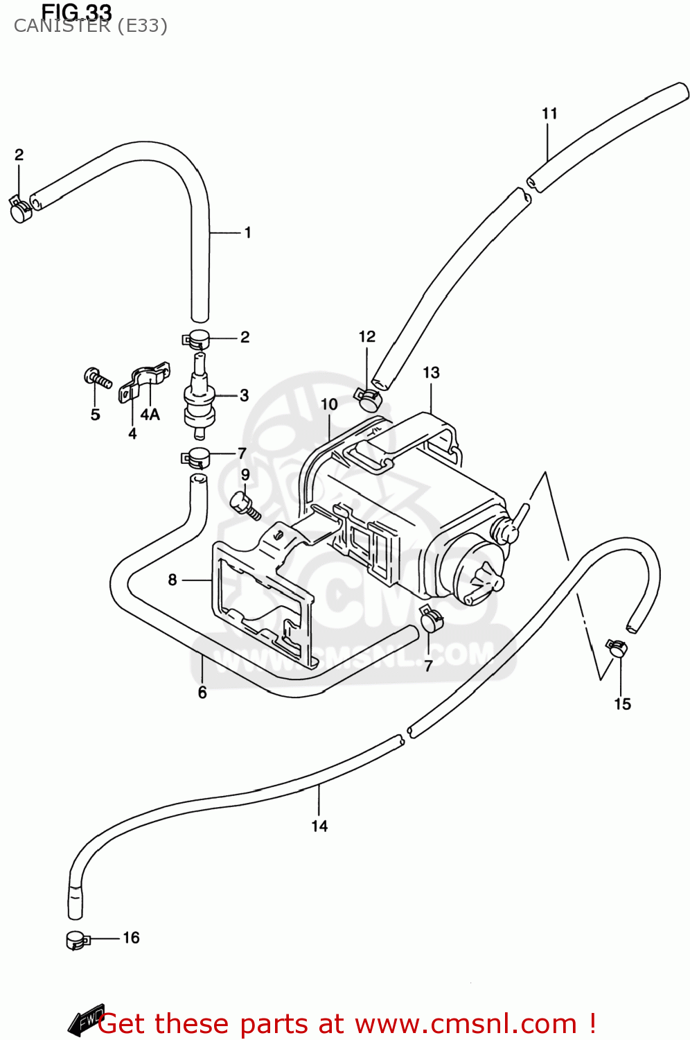 CANISTER (E33) GS500E 2000 (Y) USA CANADA (E03) (E28)