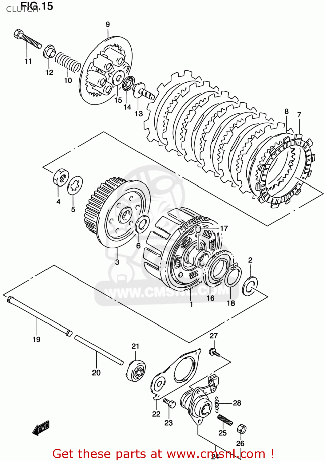 CLUTCH GS500E 2000 (Y) USA CANADA (E03) (E28)