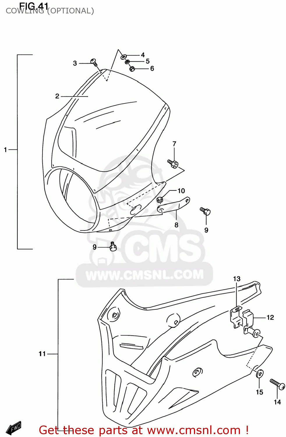 COWLING (OPTIONAL) GS500E 2000 (Y) USA CANADA (E03) (E28)