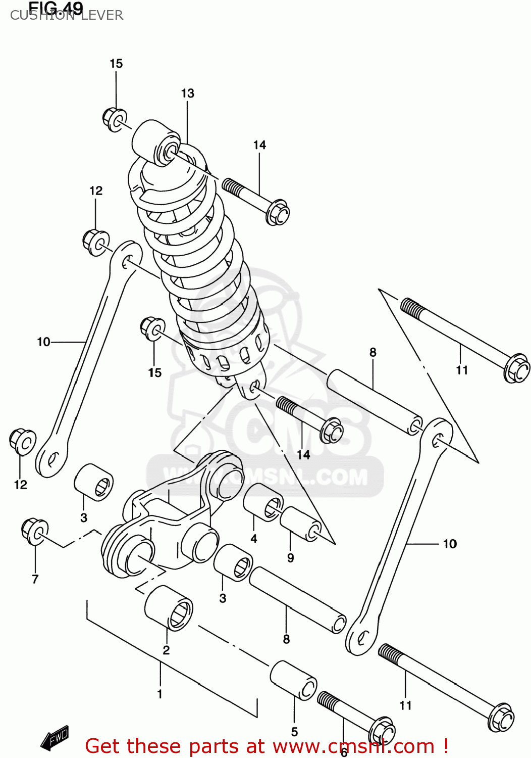 CUSHION LEVER GS500E 2000 (Y) USA CANADA (E03) (E28)