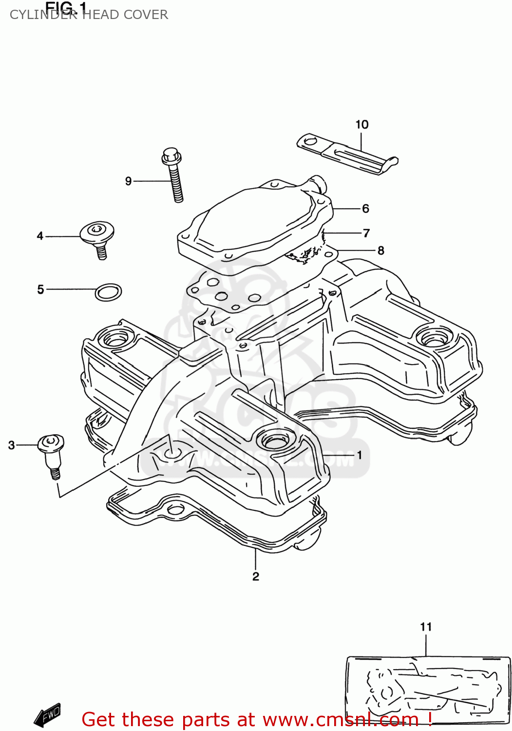 CYLINDER HEAD COVER GS500E 2000 (Y) USA CANADA (E03) (E28)