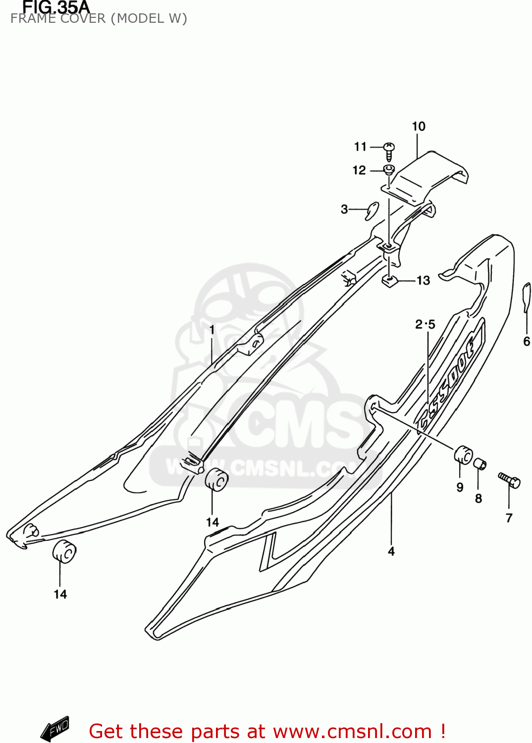 FRAME COVER (MODEL W) GS500E 2000 (Y) USA CANADA (E03) (E28)