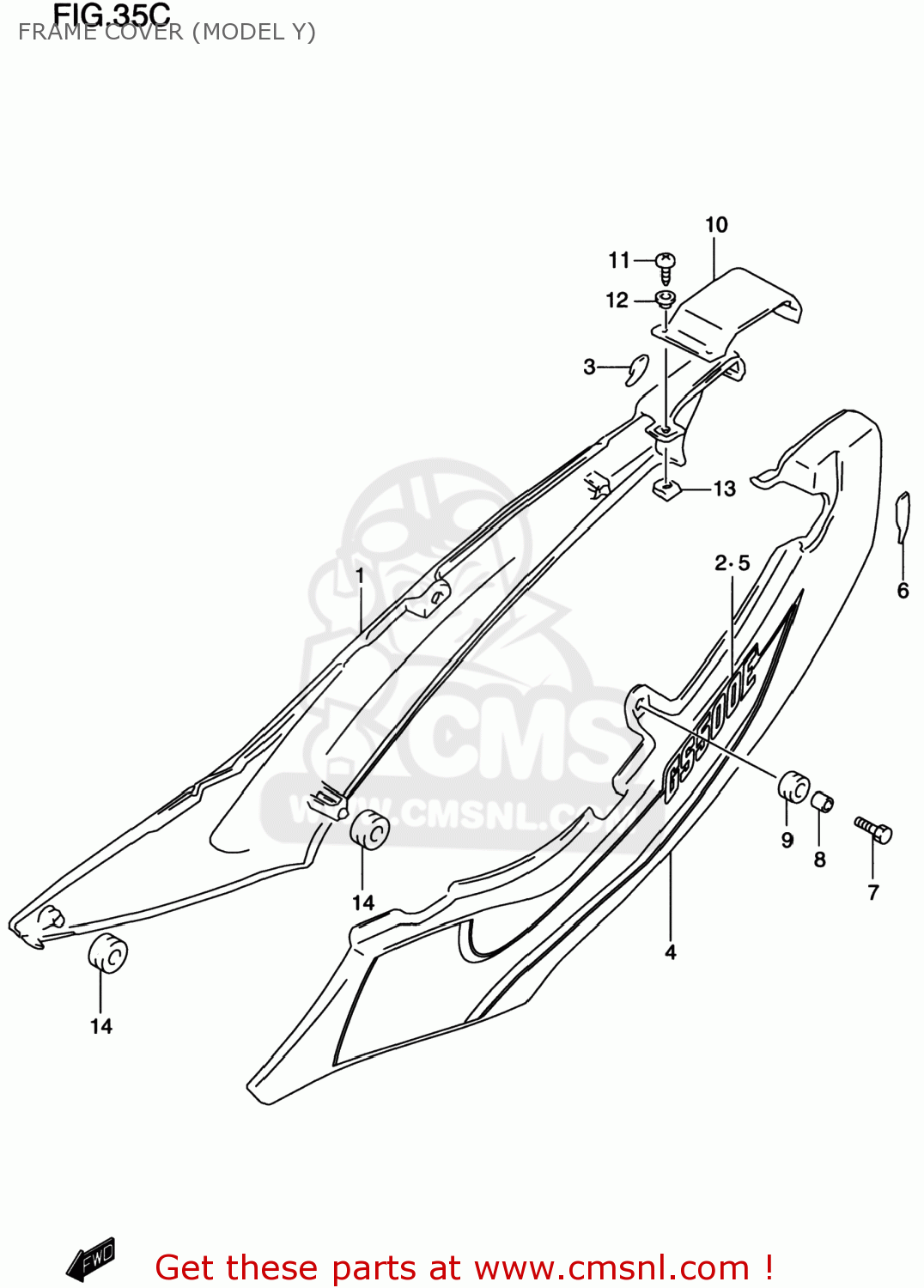 FRAME COVER (MODEL Y) GS500E 2000 (Y) USA CANADA (E03) (E28)