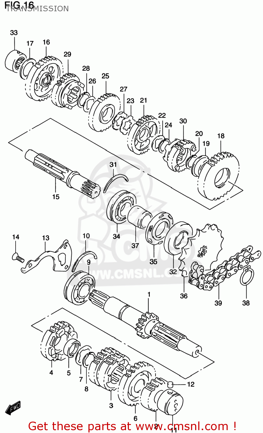 TRANSMISSION GS500E 2000 (Y) USA CANADA (E03) (E28)