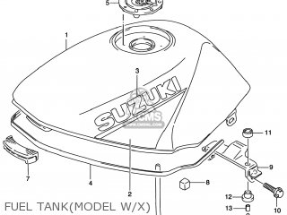 FUEL TANK(MODEL W/X) - GS500E 2000 (Y) USA CANADA (E03) (E28)