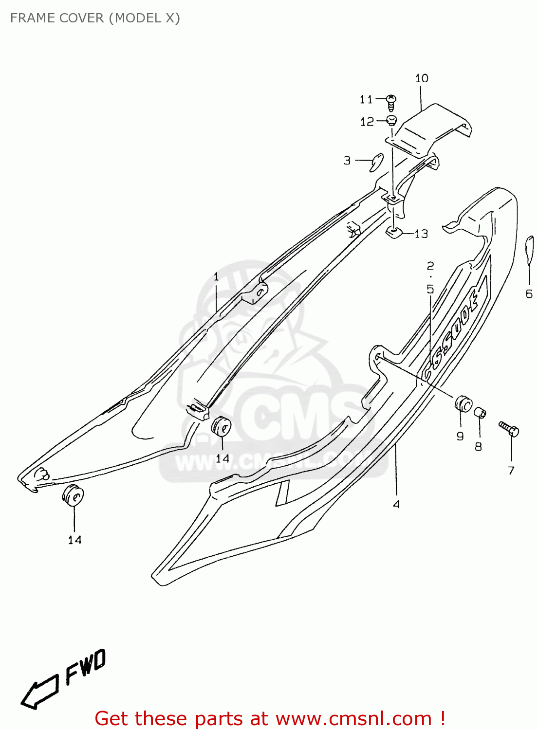 FRAME COVER (MODEL X) GS500E 2000 (Y)