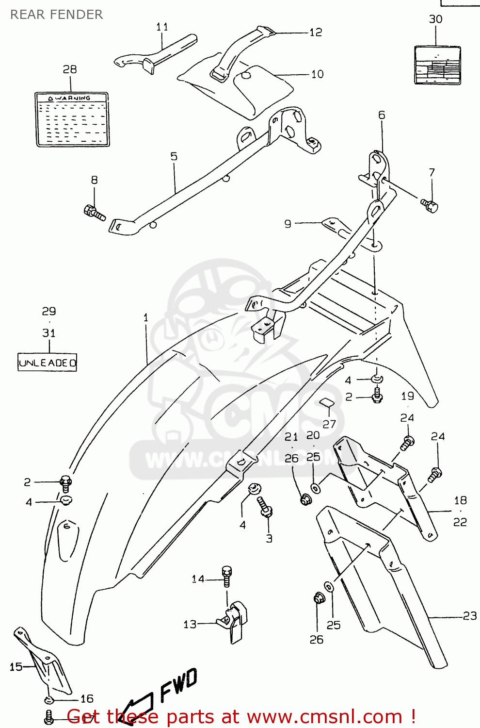 REAR FENDER GS500E 2000 (Y)