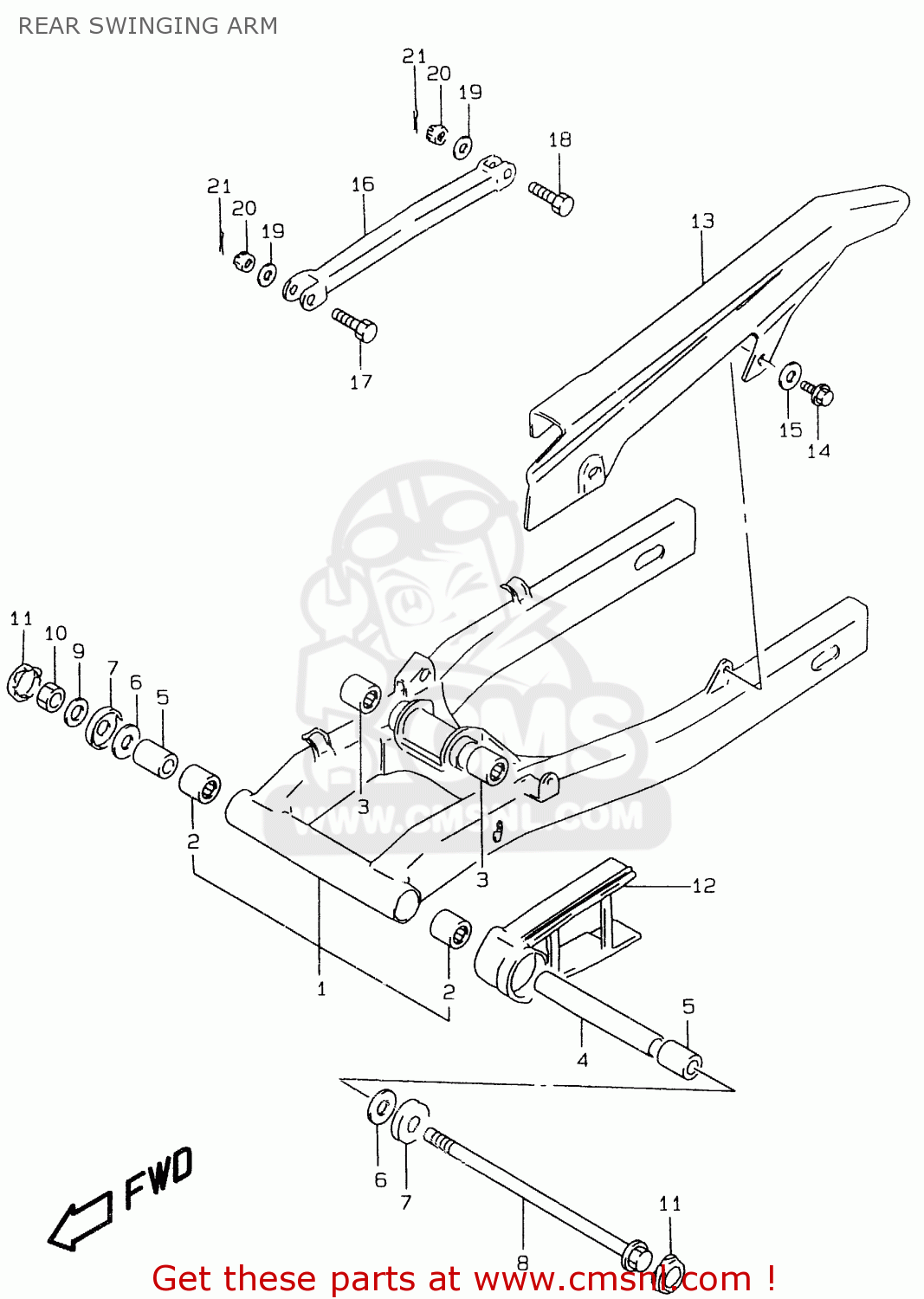 REAR SWINGING ARM GS500E 2000 (Y)
