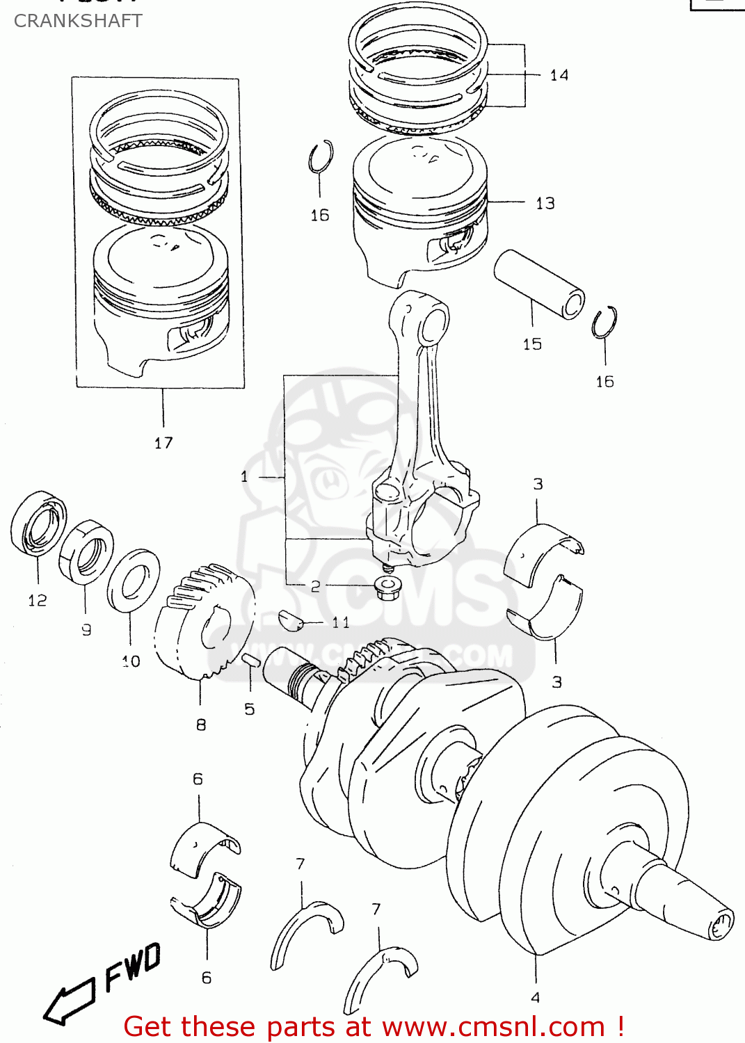 CRANKSHAFT GS500E 2000 (Y)
