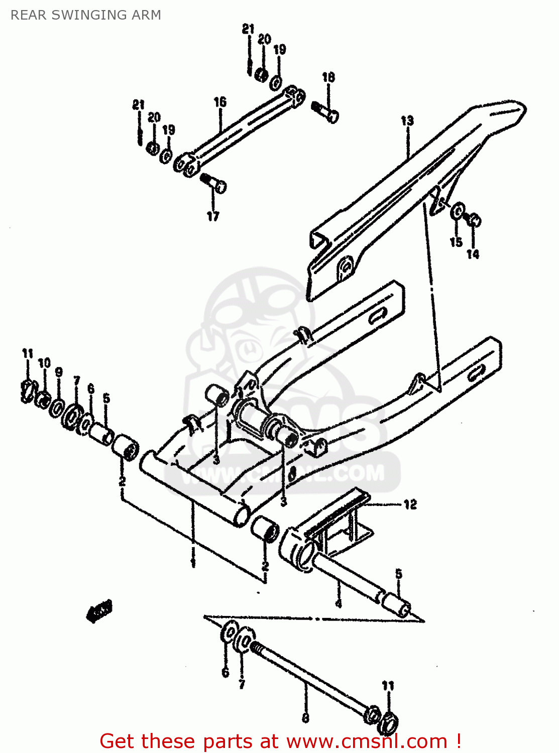 REAR SWINGING ARM GS500ESK 1995 (S) BRAZIL (E37)