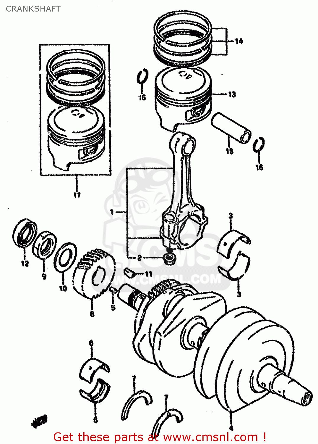 CRANKSHAFT GS500ESK 1995 (S) BRAZIL (E37)