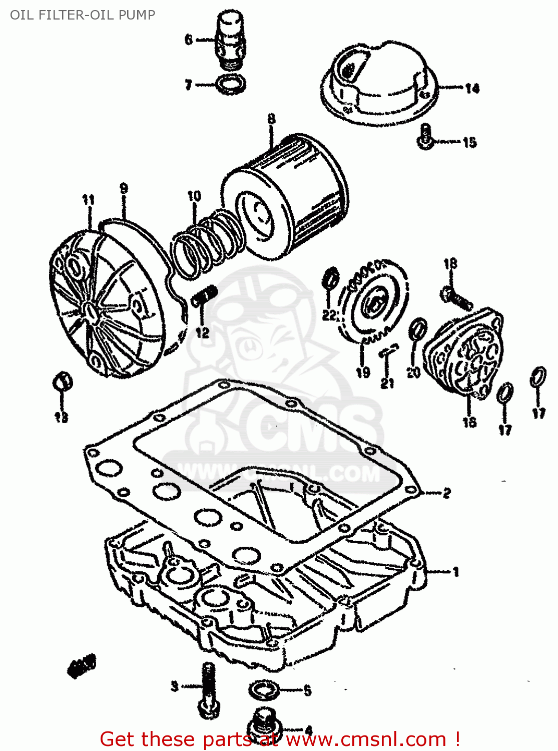 OIL FILTER-OIL PUMP GS500EU 1989 (K) GERMANY (E22)
