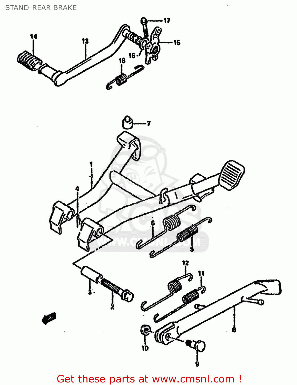 STAND-REAR BRAKE GS500EU 1990 (L) GERMANY (E22)