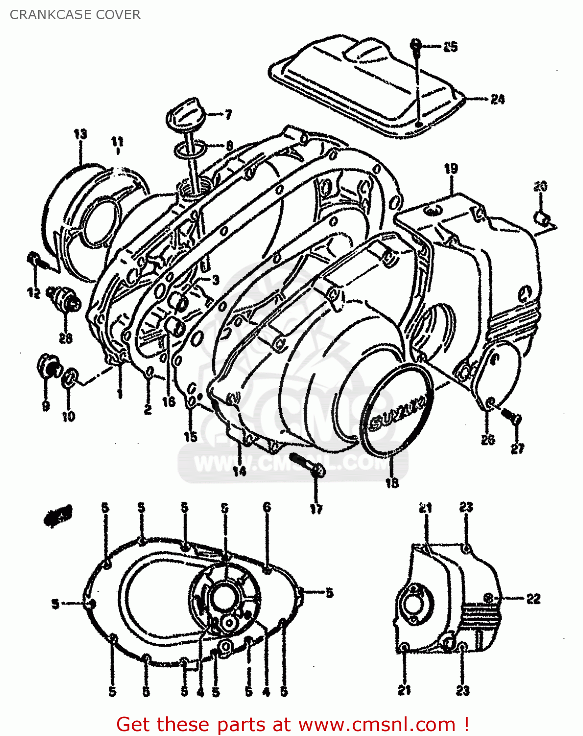 CRANKCASE COVER GS500EU 1990 (L) GERMANY (E22)