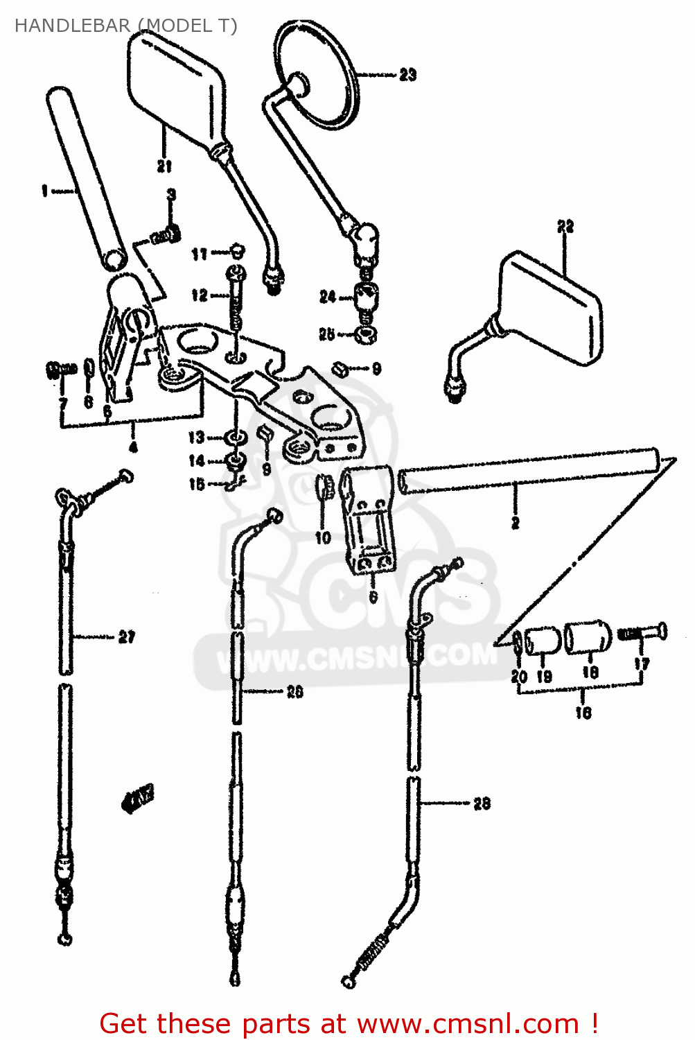 HANDLEBAR (MODEL T) GS500EU 1991 (M) GERMANY (E22)