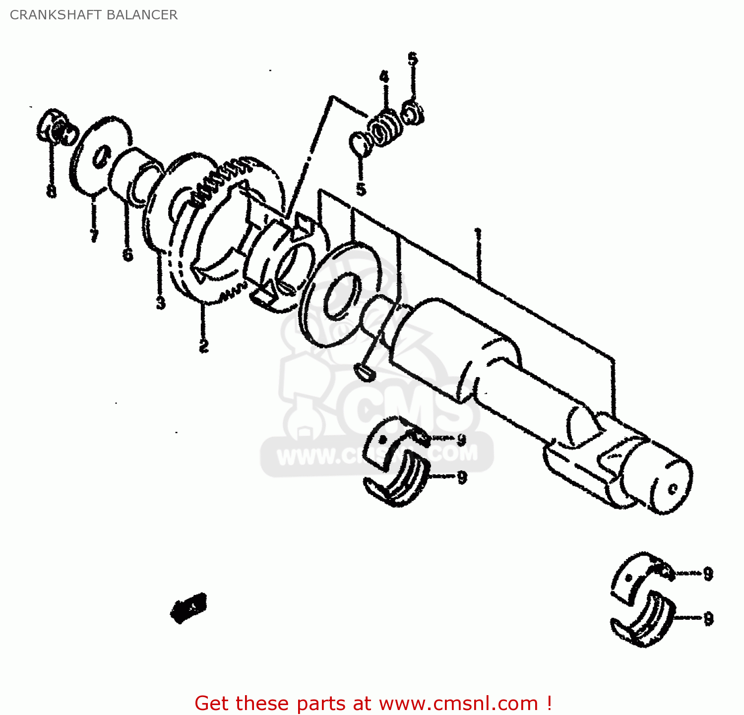 CRANKSHAFT BALANCER GS500EU 1992 (N) GERMANY AUSTRALIA (E22 E24)