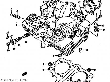 CYLINDER HEAD - GS500EU 1992 (N) GERMANY AUSTRALIA (E22 E24)