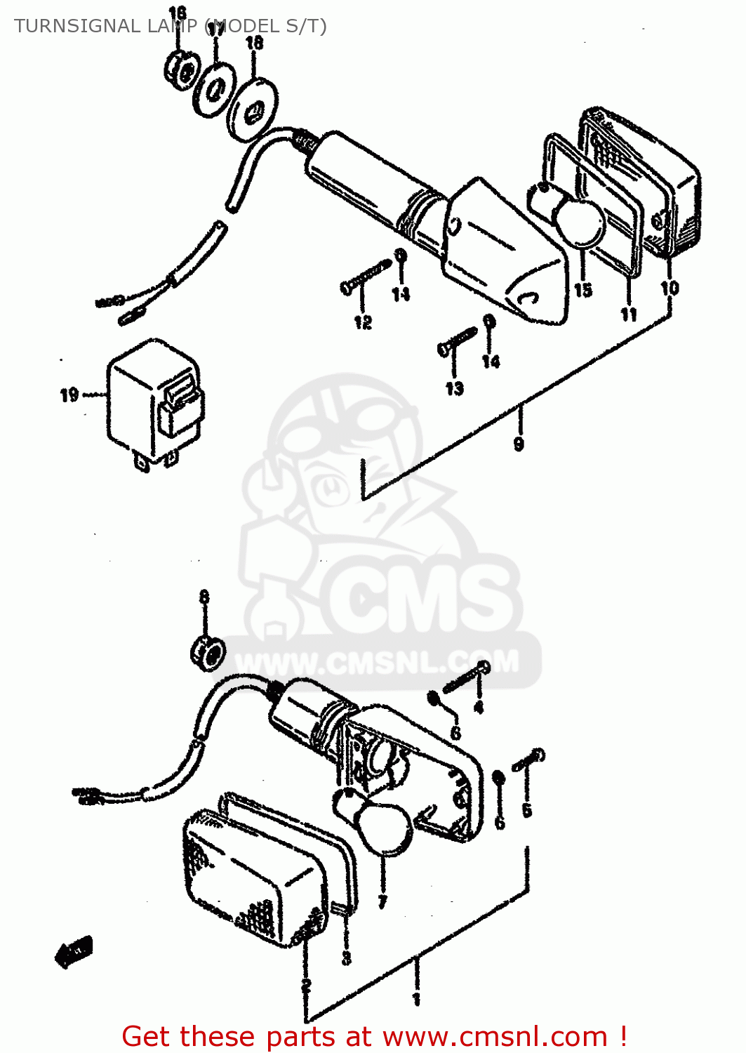 TURNSIGNAL LAMP (MODEL S/T) GS500EU 1993 (P) GERMANY AUSTRALIA (E22 E24)