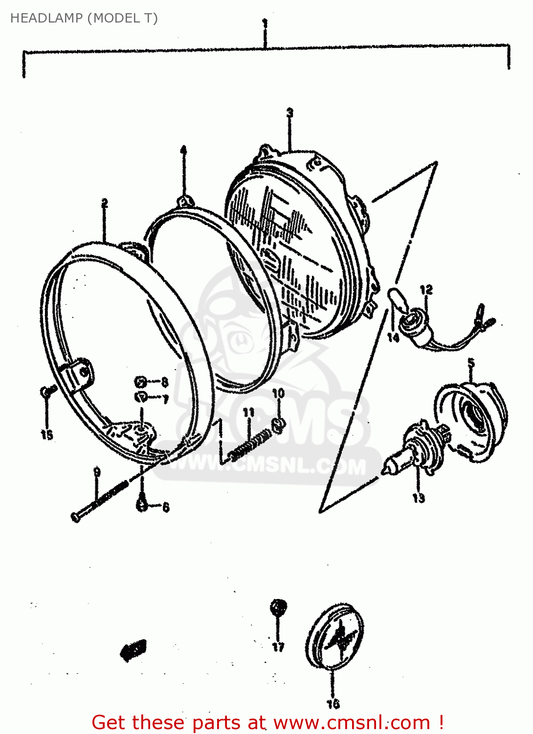 HEADLAMP (MODEL T) GS500EU 1994 (R) GERMANY AUSTRALIA (E22 E24)