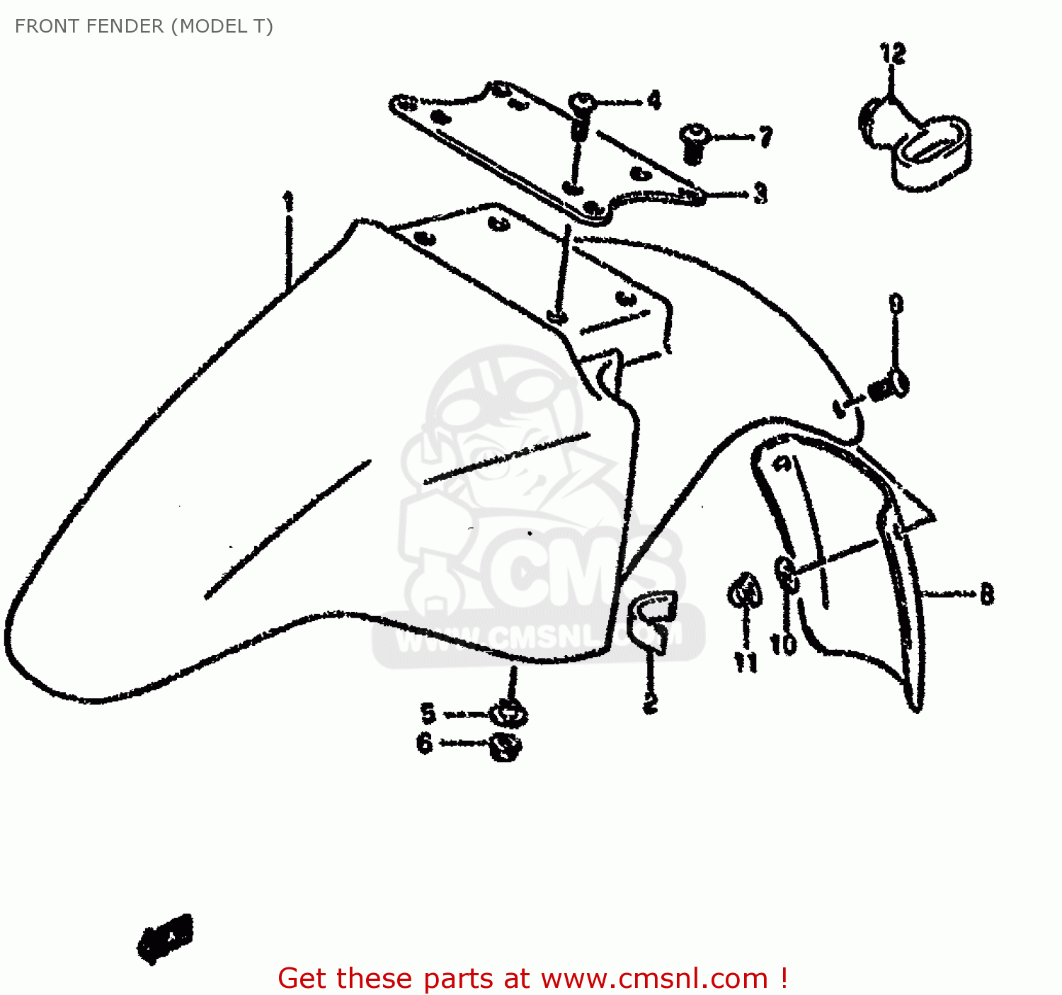 FRONT FENDER (MODEL T) GS500EU 1994 (R) GERMANY AUSTRALIA (E22 E24)