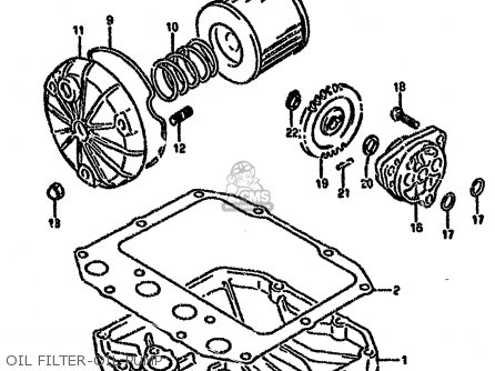 OIL FILTER-OIL PUMP - GS500EU 1994 (R) GERMANY AUSTRALIA (E22 E24)