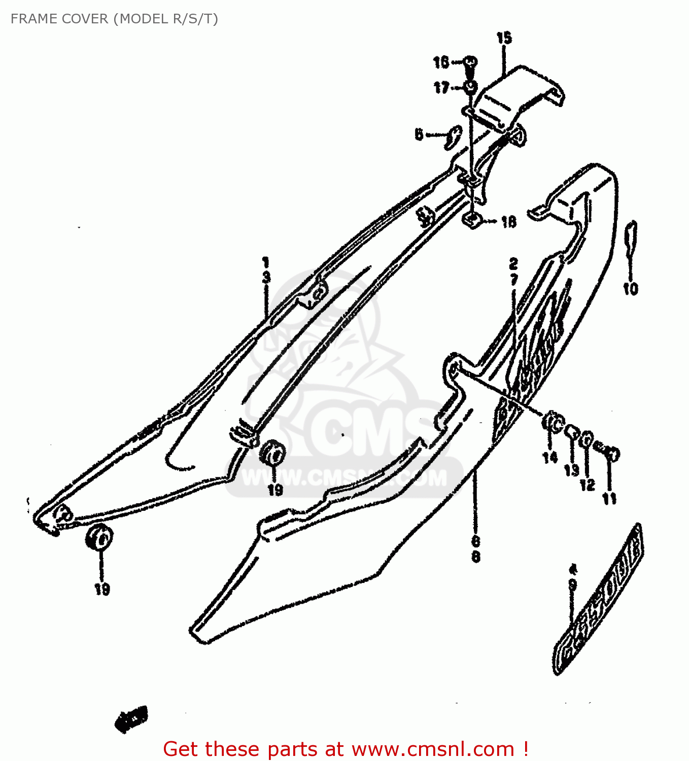 FRAME COVER (MODEL R/S/T) GS500EU 1996 (T) GERMANY AUSTRALIA (E22 E24)