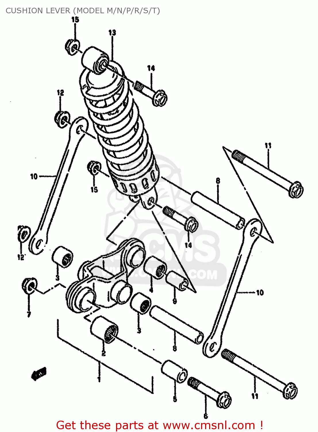 CUSHION LEVER (MODEL M/N/P/R/S/T) GS500EU 1996 (T) GERMANY AUSTRALIA (E22 E24)