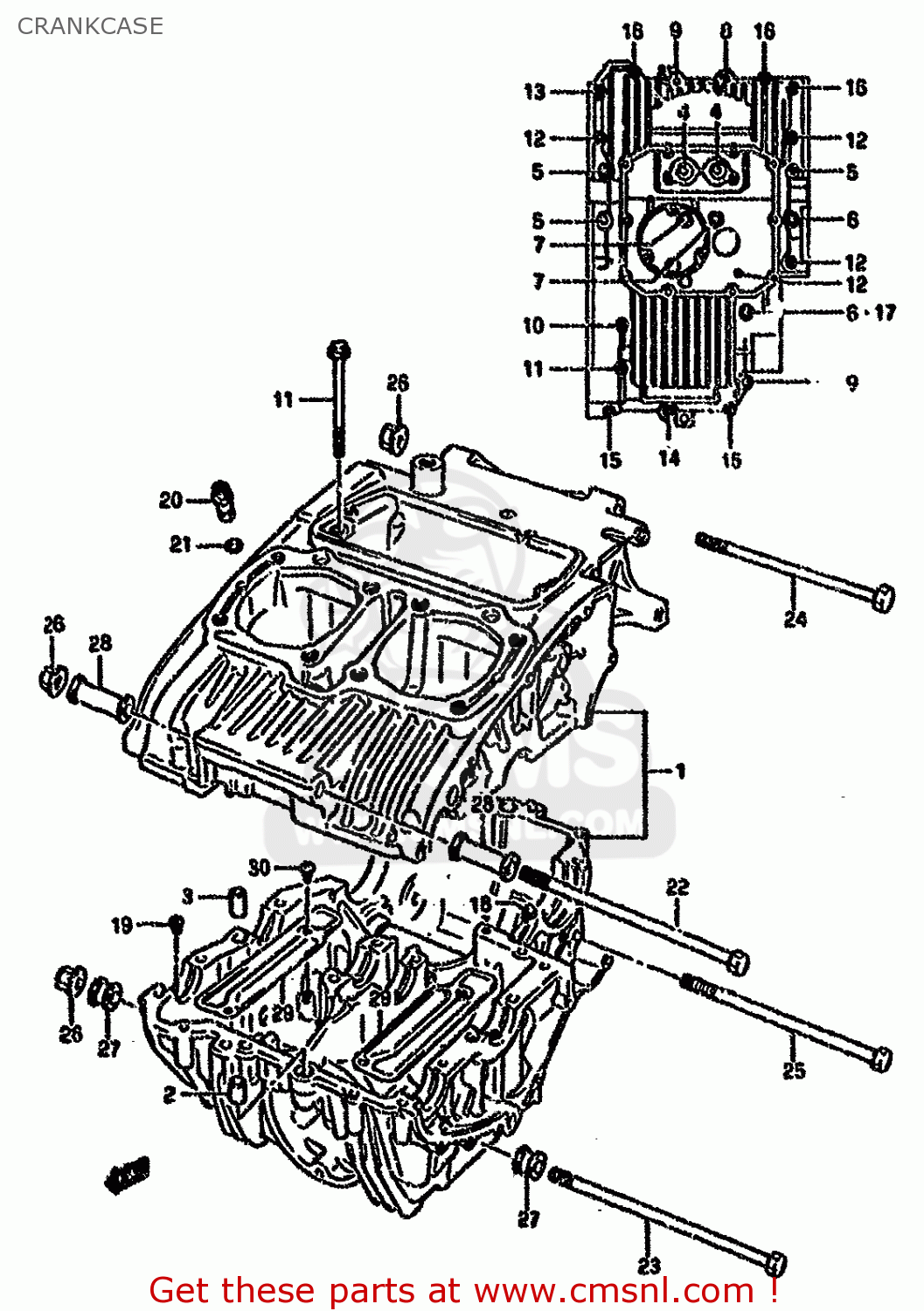 CRANKCASE GS500EU 1996 (T) GERMANY AUSTRALIA (E22 E24)