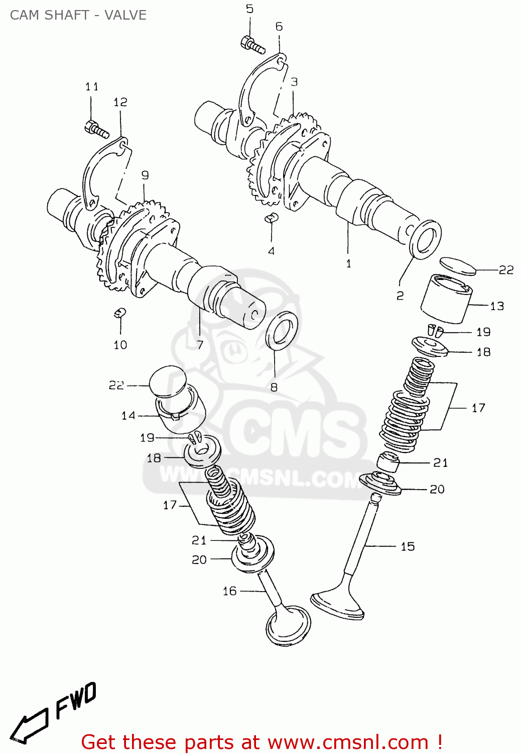 CAM SHAFT - VALVE GS500EU 1997 (V) (E04 E22 E39)