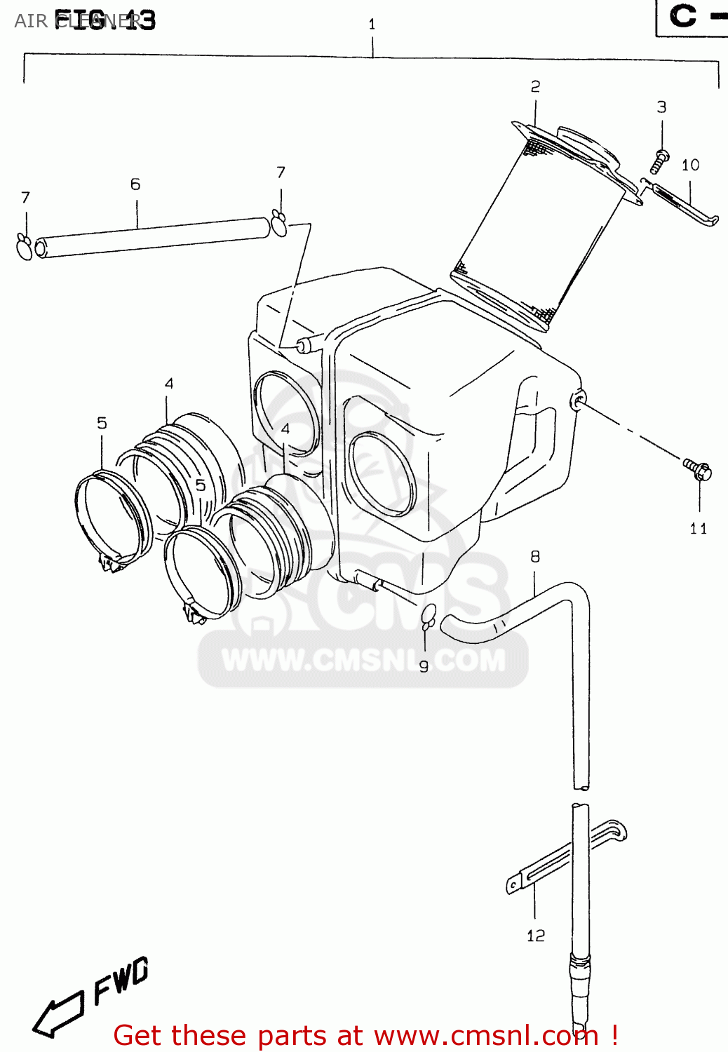 AIR CLEANER GS500EU 1997 (V) (E04 E22 E39)