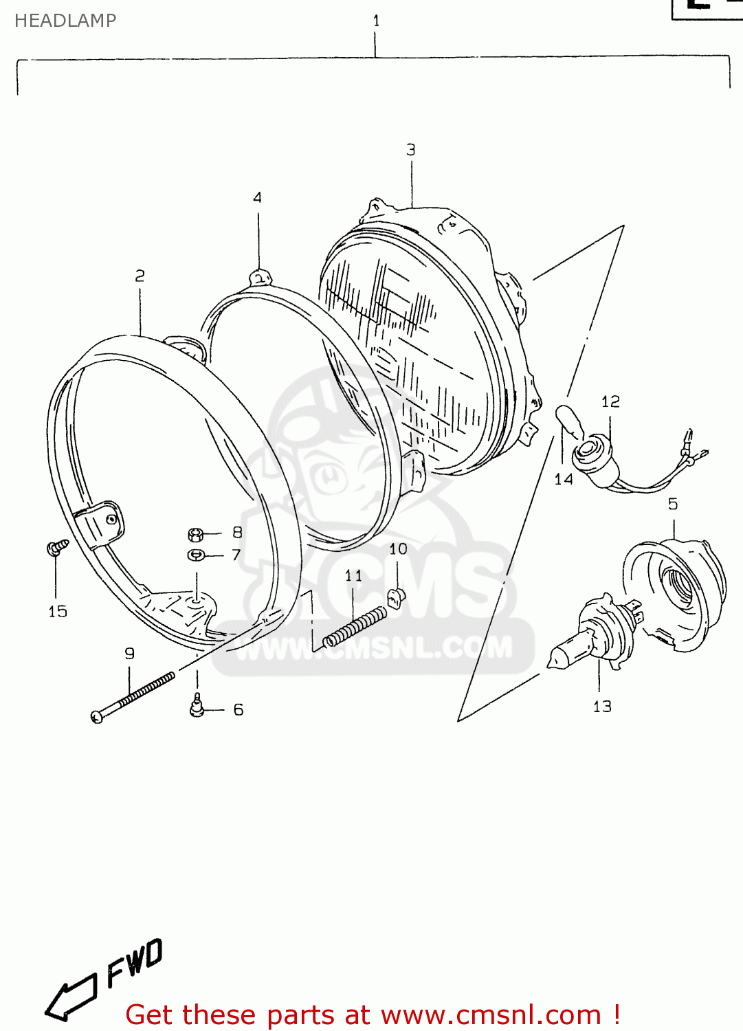 HEADLAMP GS500EU 1997 (V) (E04 E22 E39)