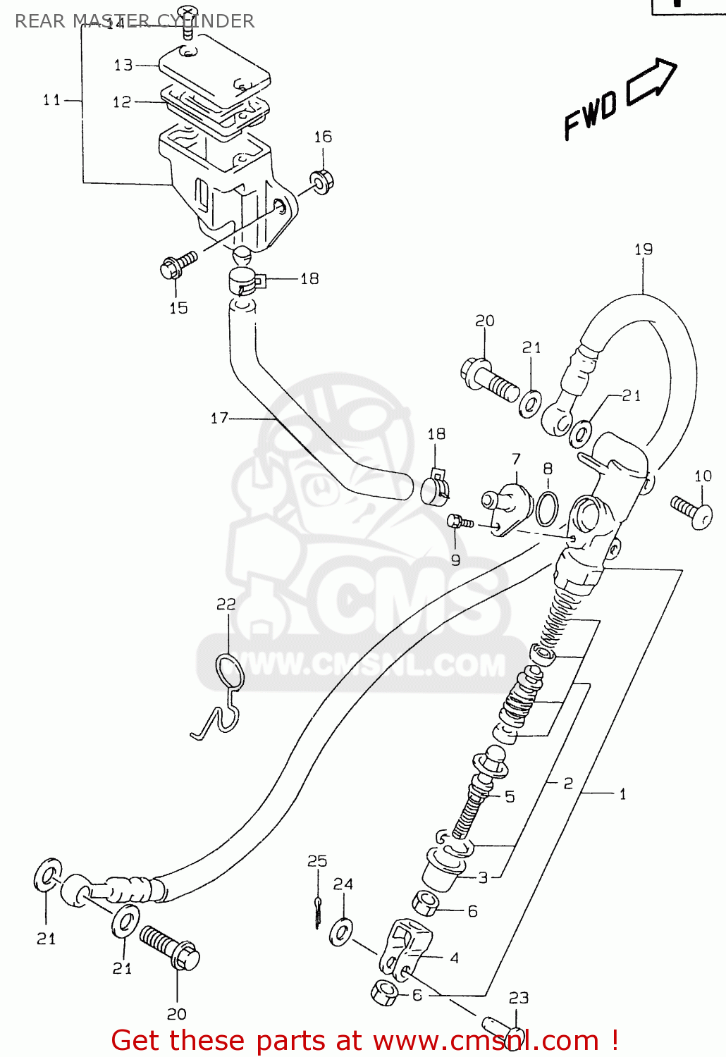 REAR MASTER CYLINDER GS500EU 1997 (V) (E04 E22 E39)