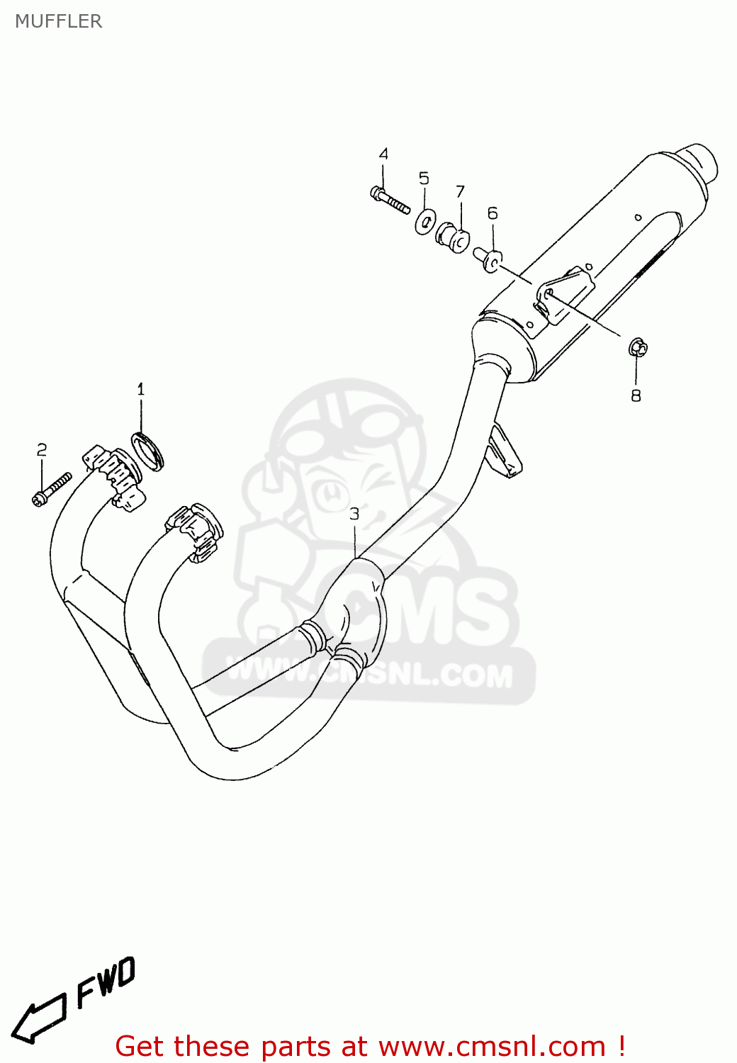 MUFFLER GS500EU 1999 (X) (E04 E22 E39)