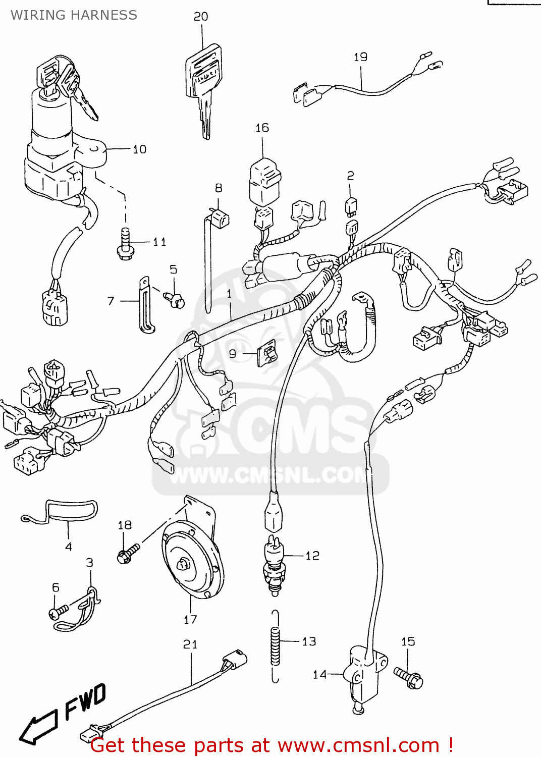 WIRING HARNESS GS500EU 1999 (X) (E04 E22 E39)