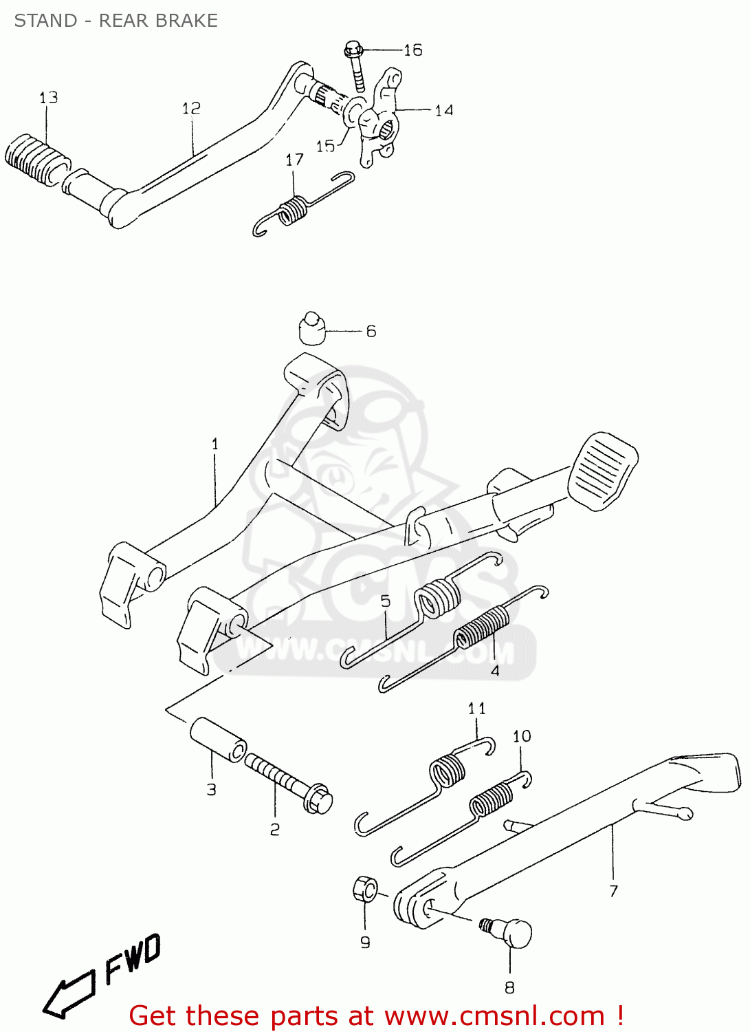 STAND - REAR BRAKE GS500EU 1999 (X) (E04 E22 E39)