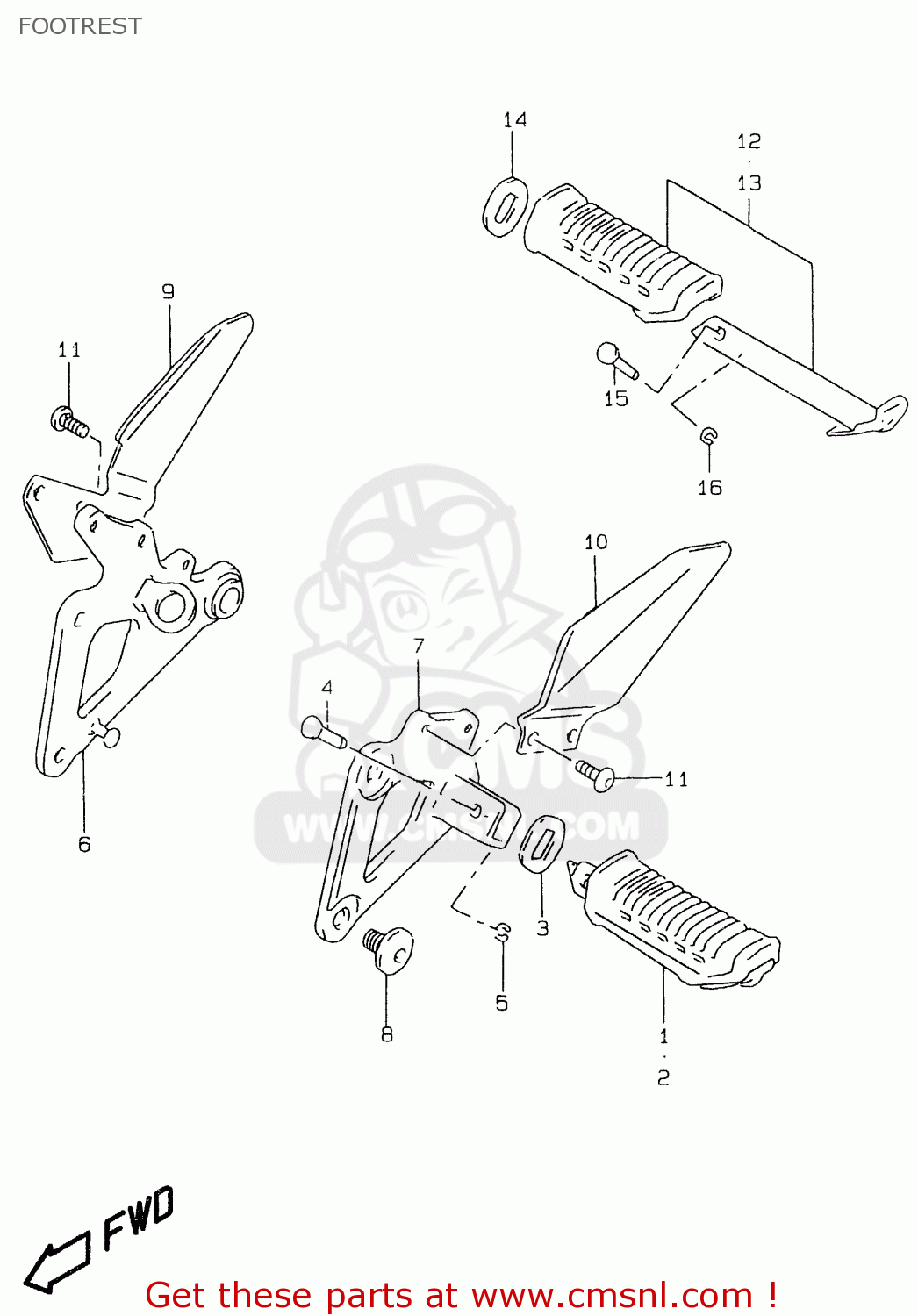 FOOTREST GS500EU 1999 (X) (E04 E22 E39)