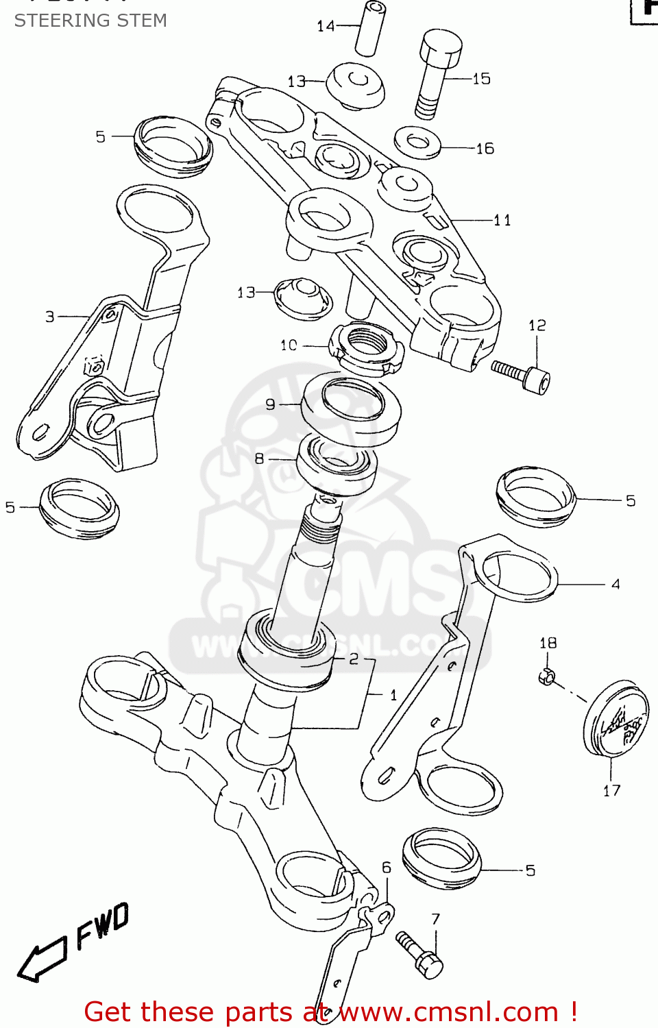 STEERING STEM GS500EU 1999 (X) (E04 E22 E39)