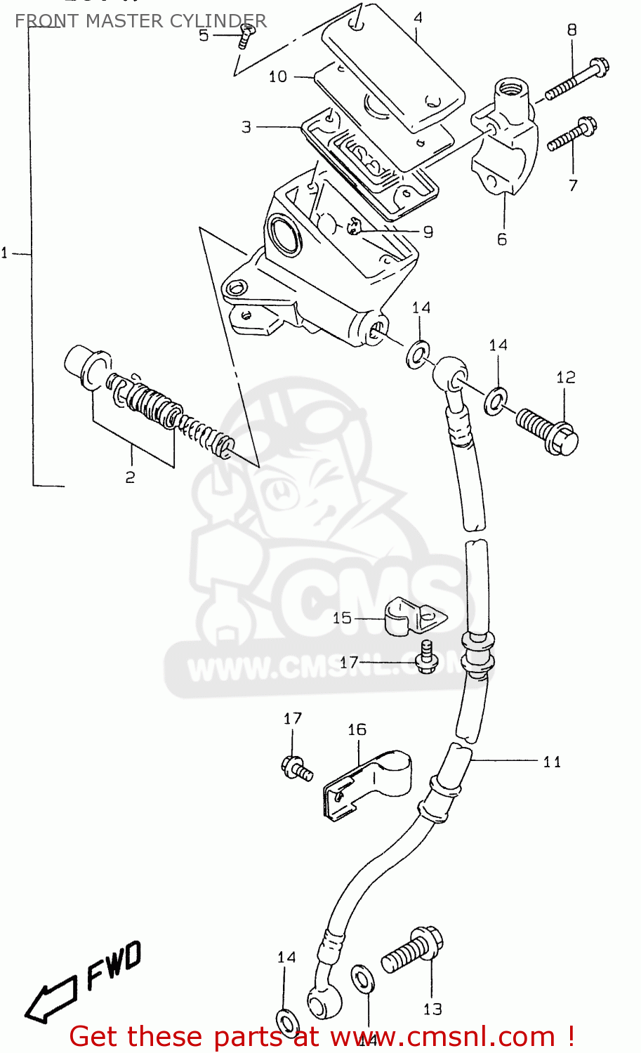 FRONT MASTER CYLINDER GS500EU 1999 (X) (E04 E22 E39)