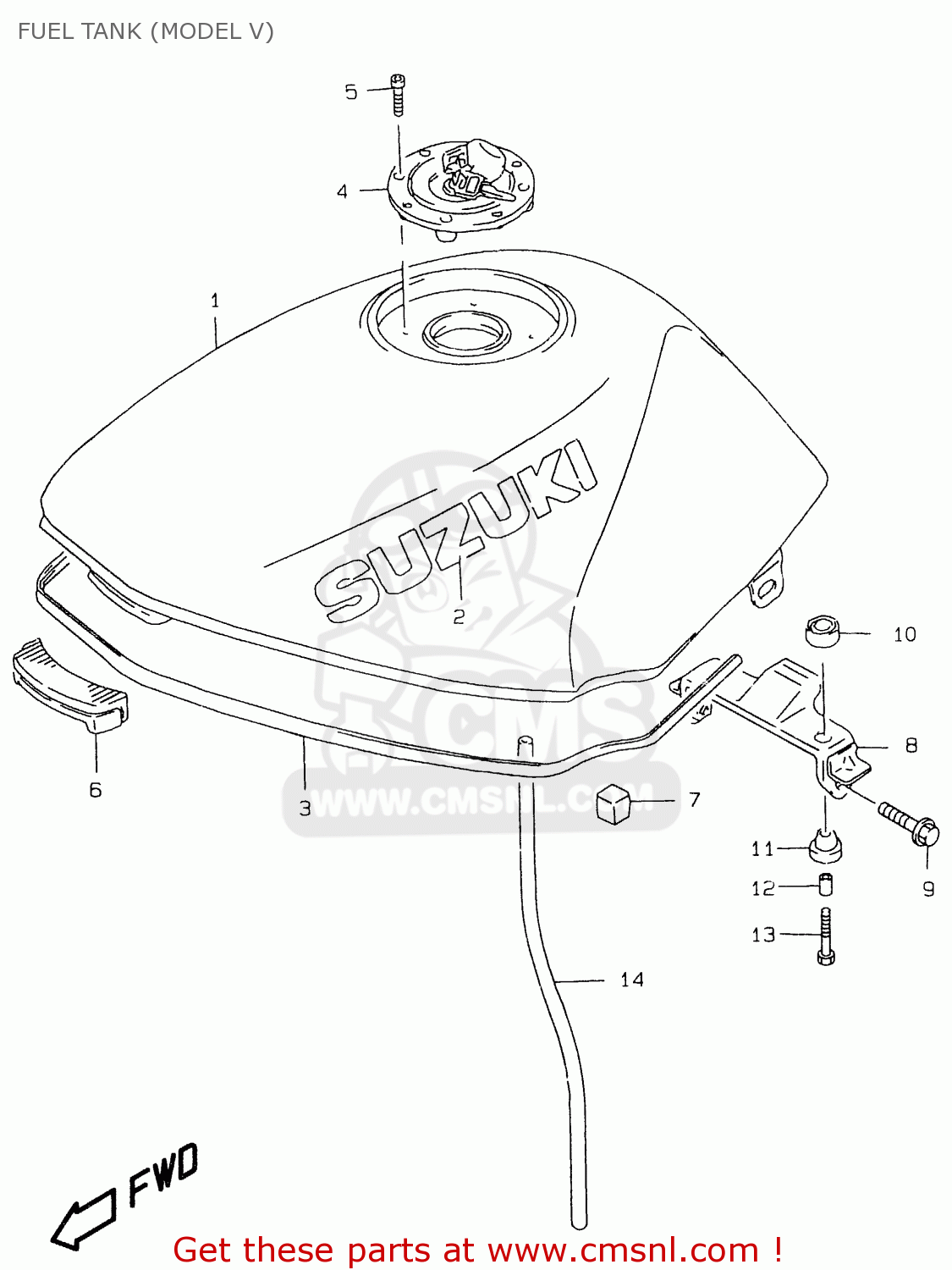 FUEL TANK (MODEL V) GS500EU 2000 (Y)