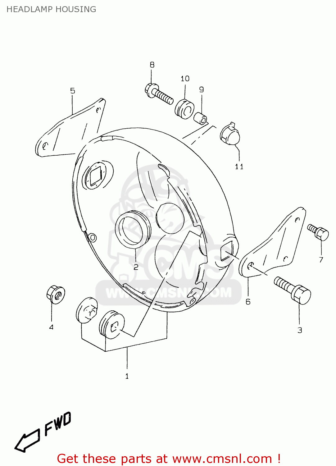 HEADLAMP HOUSING GS500EU 2000 (Y)