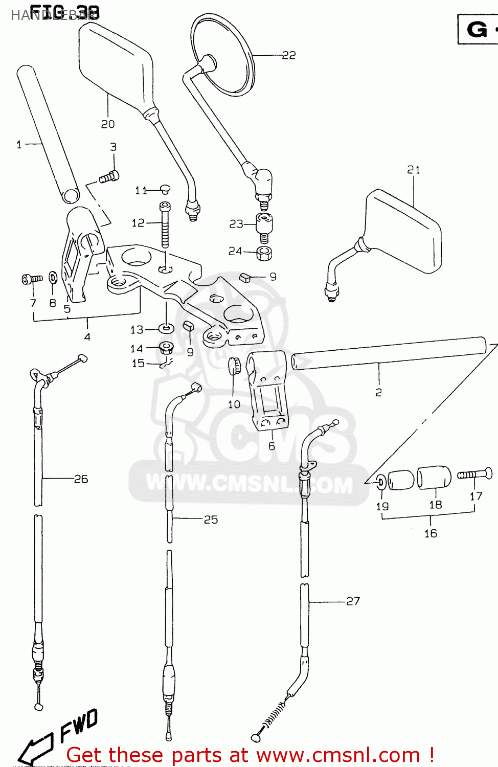HANDLEBAR GS500EU 2000 (Y)