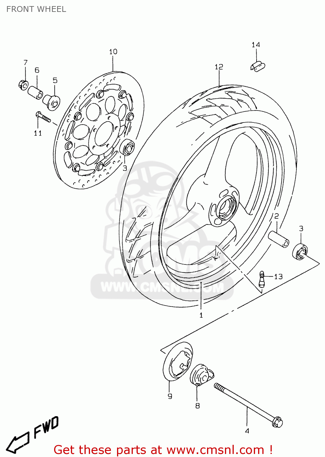FRONT WHEEL GS500EU 2000 (Y)
