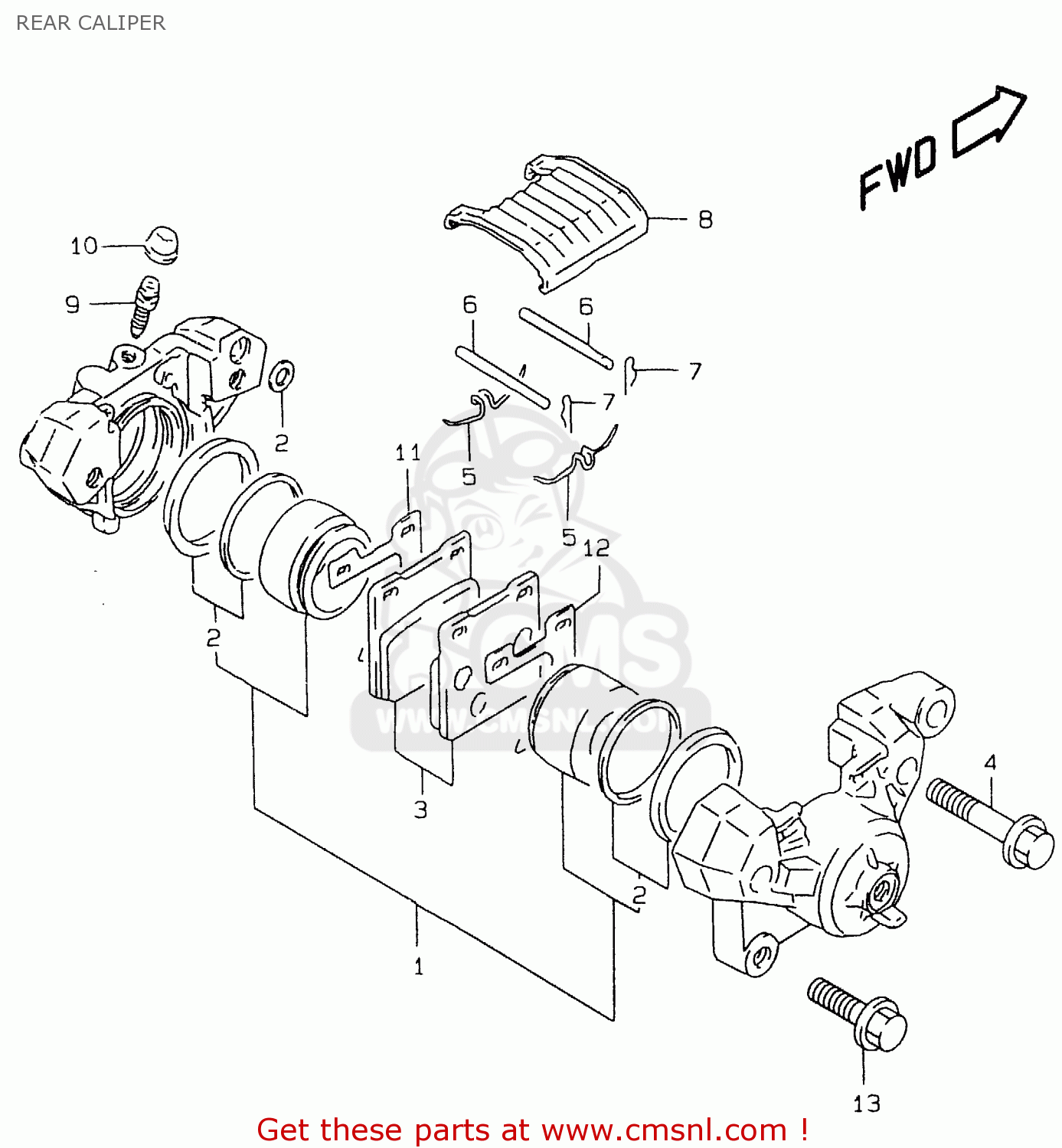 REAR CALIPER GS500EU 2000 (Y)