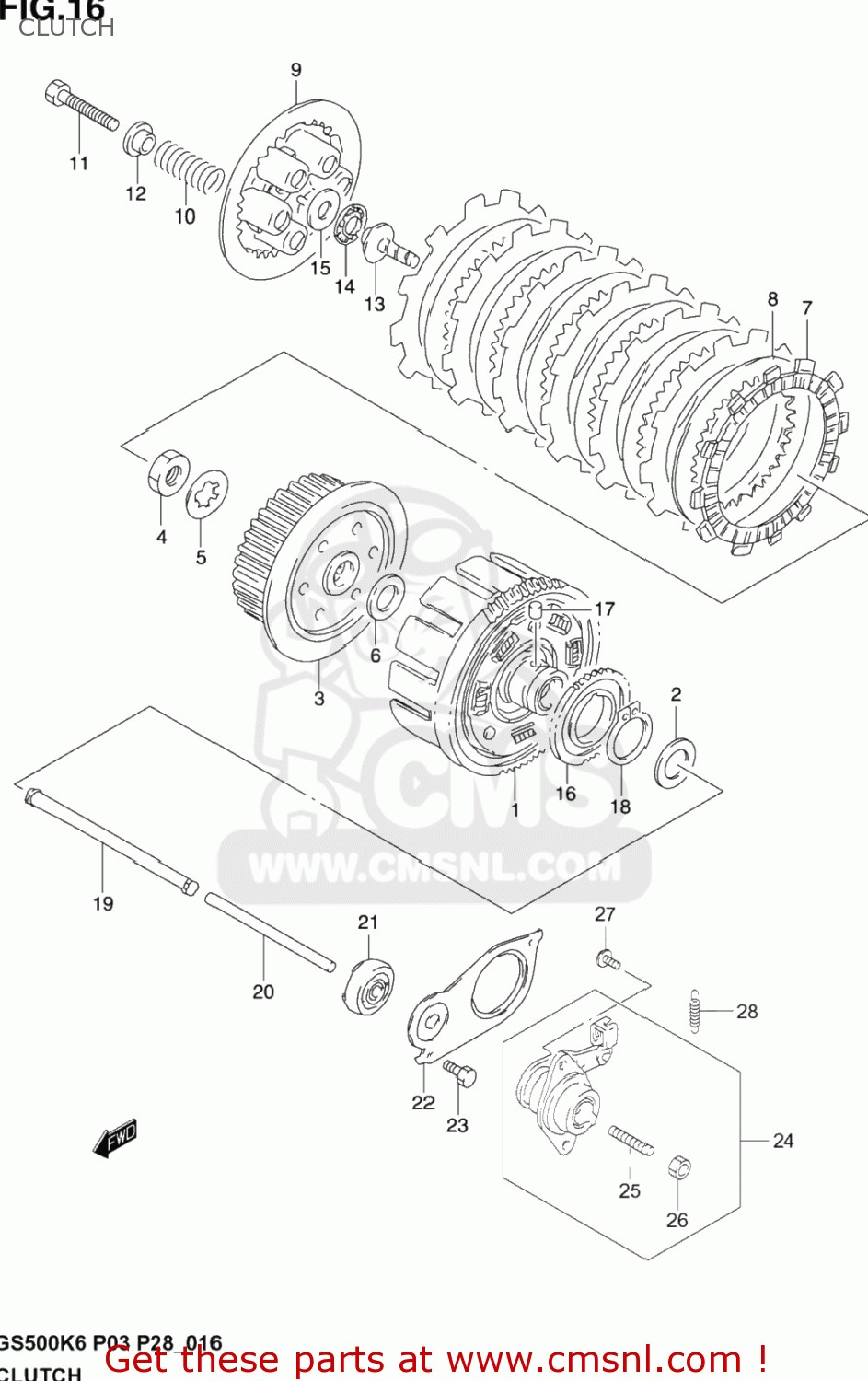 CLUTCH GS500F 2004 (K4) USA (E03)